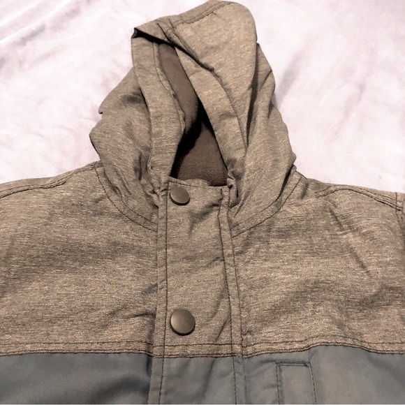 Old Navy Winter Hooded Puffer Coat Full Zip & Buttons Size M(8) Teal Blue/Grey - Picture 2 of 10